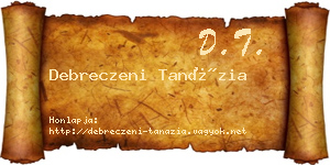 Debreczeni Tanázia névjegykártya